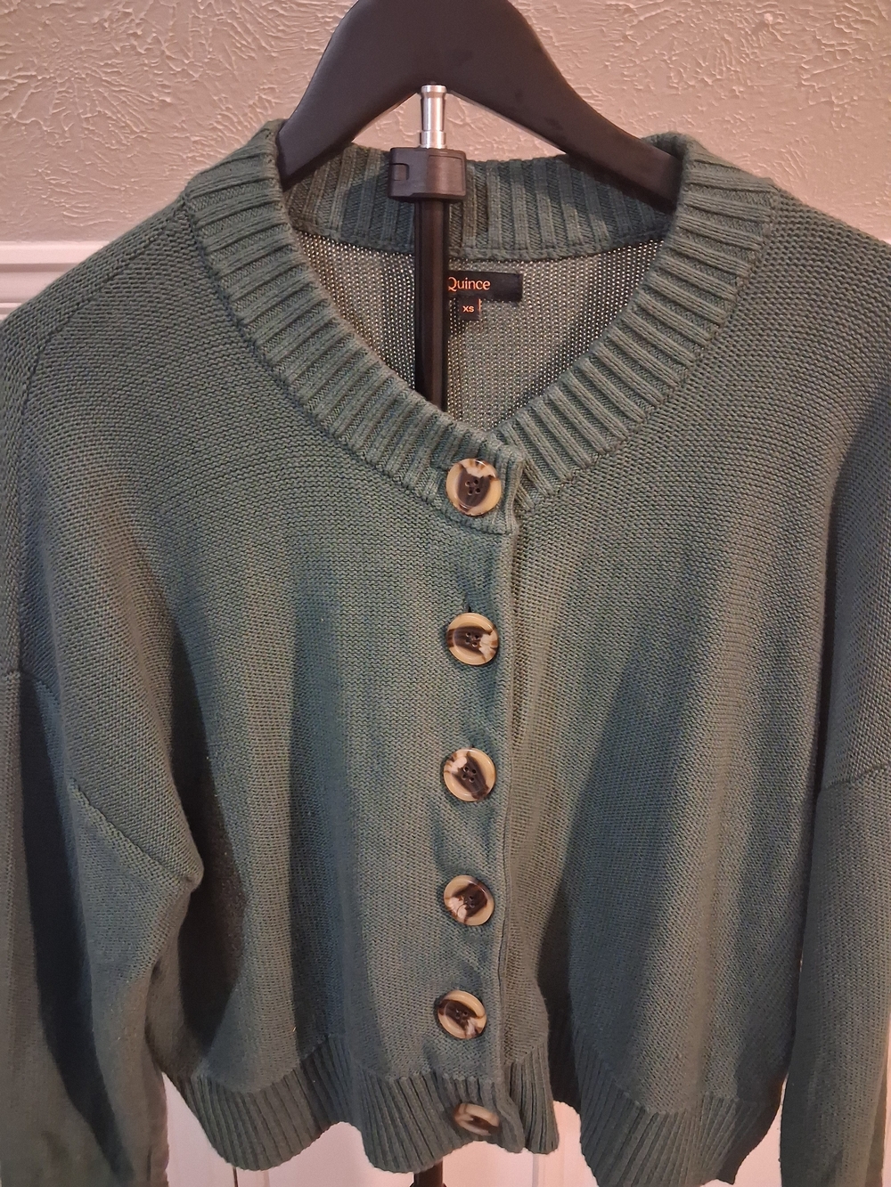 Quince Olive Green Button-Front Cardigan - Picture 4 of 8
